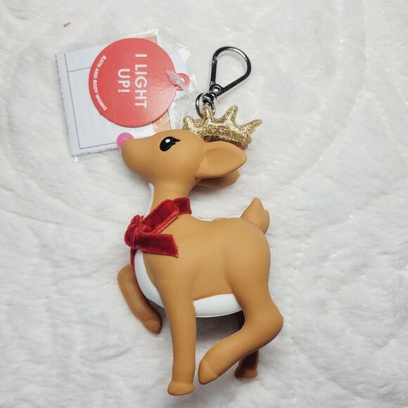 BBW Reindeer Light Up PocketBac Holder Rudolph Glitter Antlers Red Bow New OOS - Picture 1 of 7